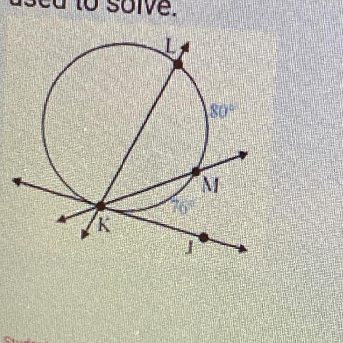 Which angle is the included angle for jl and kl